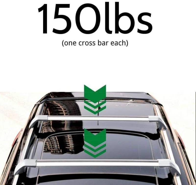 2PCS Dachreling Rack Kreuz Bars Riegel Abschließbare Aluminium Für Hyundai Für KONA 2024 2025 Dachträger Relingträger(Schwarz) von SCUASKJ