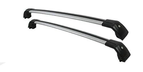 2PCS Dachreling Rack Kreuz Bars Riegel Abschließbare Aluminium Für Hyundai Für KONA 2024 2025 Dachträger Relingträger(Silver Black) von SCUASKJ