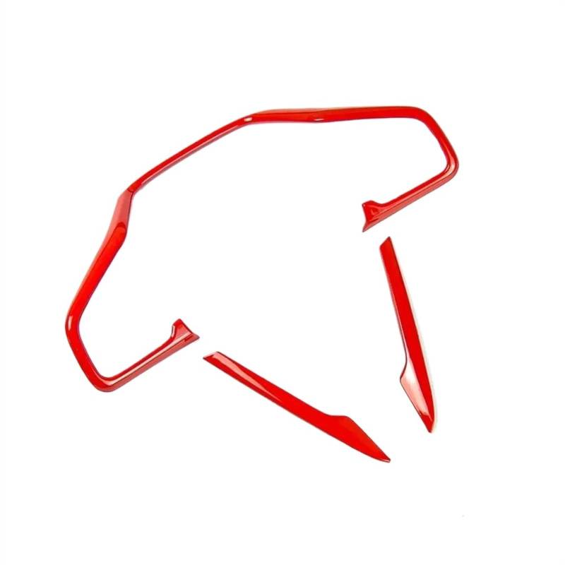Aufkleber Abdeckung Cover Decal Trim 3 Stücke Auto Lenkrad Rahmen Abdeckung Trim Aufkleber Auto Zubehör Innen Für Civic 10th 2016 2017 2018(Rot) von SCUASKJ