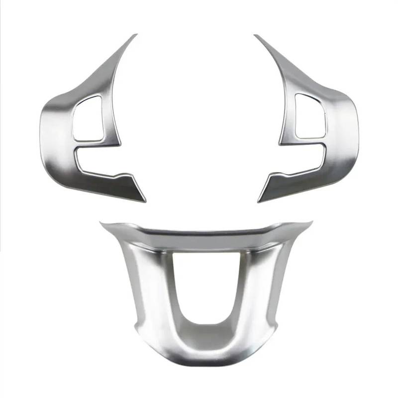 Aufkleber Abdeckung Cover Decal Trim 3PCs Für Peugeot 2008 208 308 2015 2016 2017 2018 Auto Lenkrad Abdeckung Trim Dekoration Aufkleber(Matte Silver) von SCUASKJ