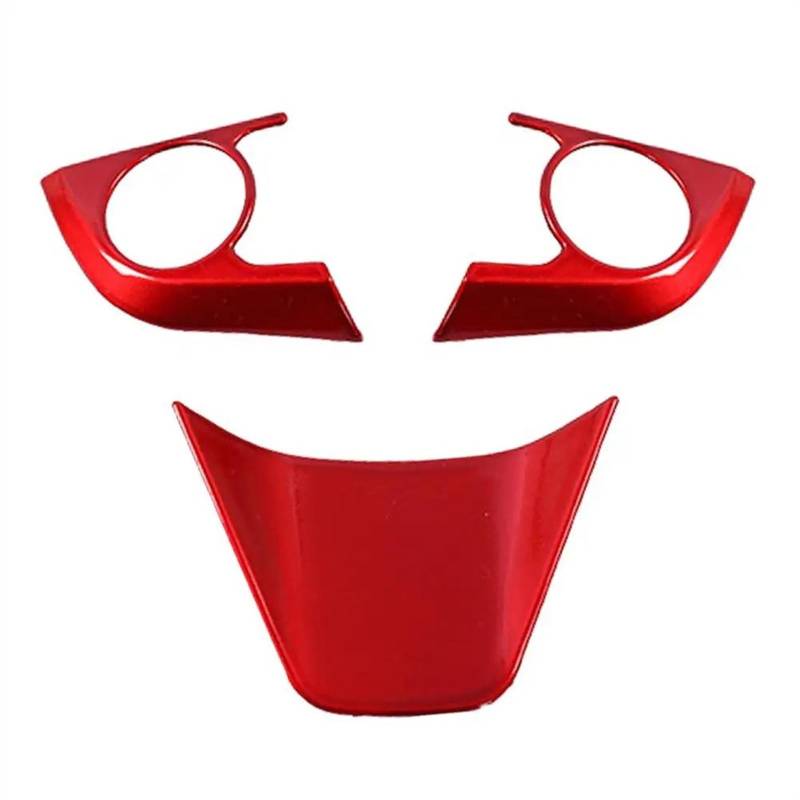 Aufkleber Abdeckung Cover Decal Trim 3Pcs Auto Lenkrad Taste Panel Abdeckung Trim Aufkleber Multimedia Auto Zubehör Für Toyota Für Camry 8Th 2018 2019 2020 2021(Rot) von SCUASKJ