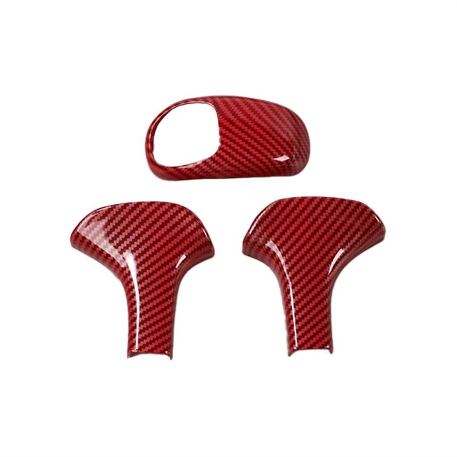 Aufkleber Abdeckung Cover Decal Trim Auto Auto Schaltknauf Hebel Kopf Dekoration Abdeckung Aufkleber ABS Innen Zubehör Für Jeep Für Grand Für Cherokee 2014 2015(Red Carbon Fiber) von SCUASKJ