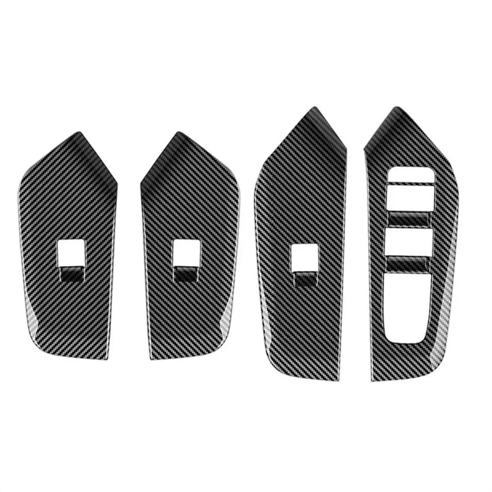 Aufkleber Abdeckung Cover Decal Trim Auto Innen Fenster Glas Lift-Taste Schalter Abdeckung Trim Tür Armlehne Panel RHD Für Toyota Für Prius 60 Serie 2023 2024(Carbon Fiber Lines) von SCUASKJ