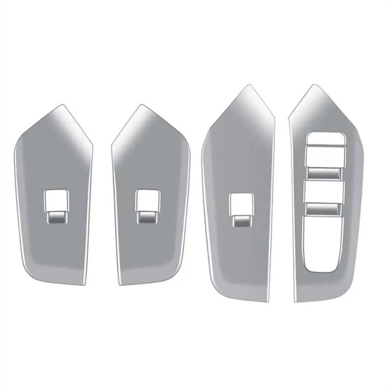 Aufkleber Abdeckung Cover Decal Trim Auto Innen Fenster Glas Lift-Taste Schalter Abdeckung Trim Tür Armlehne Panel RHD Für Toyota Für Prius 60 Serie 2023 2024(Sliver) von SCUASKJ