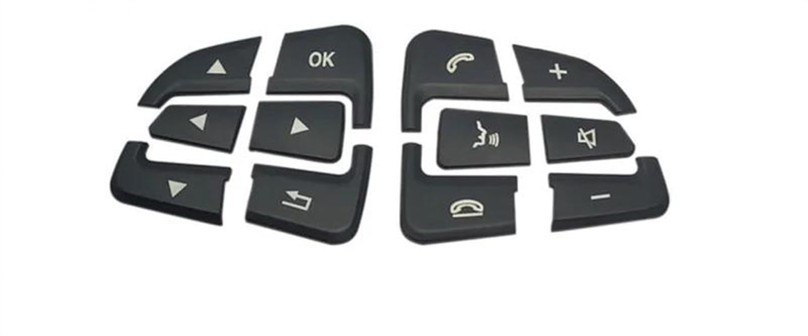 Aufkleber Abdeckung Cover Decal Trim Auto Styling Für Benz Für GLC X253 Für C Klasse W205 Für CLA Für GLA A Klasse Lenkrad Taste Abdeckungen Trim Aufkleber(Arrow Style Black) von SCUASKJ