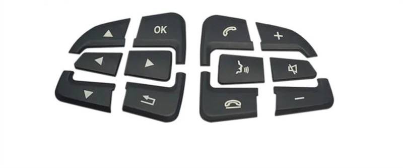 Aufkleber Abdeckung Cover Decal Trim Auto Styling Für Benz Für GLC X253 Für C Klasse W205 Für CLA Für GLA A Klasse Lenkrad Taste Abdeckungen Trim Aufkleber(Arrow Style Black) von SCUASKJ