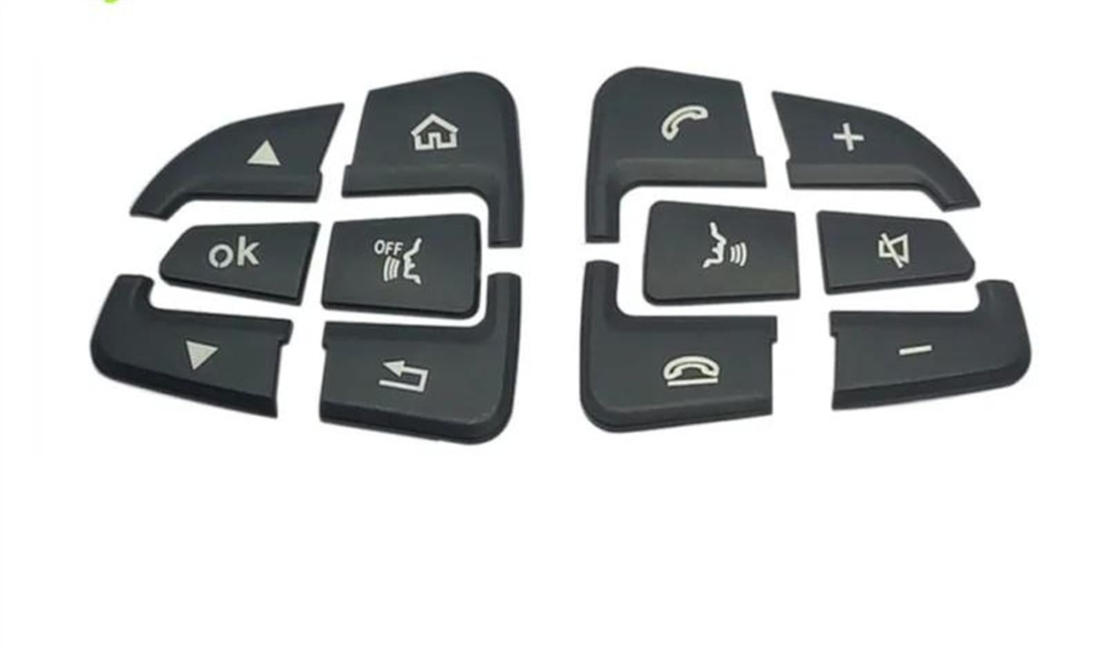 Aufkleber Abdeckung Cover Decal Trim Auto Styling Für Benz Für GLC X253 Für C Klasse W205 Für CLA Für GLA A Klasse Lenkrad Taste Abdeckungen Trim Aufkleber(OK Style Black) von SCUASKJ
