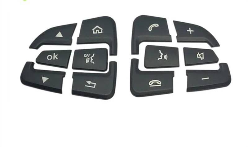 Aufkleber Abdeckung Cover Decal Trim Auto Styling Für Benz Für GLC X253 Für C Klasse W205 Für CLA Für GLA A Klasse Lenkrad Taste Abdeckungen Trim Aufkleber(OK Style Black) von SCUASKJ