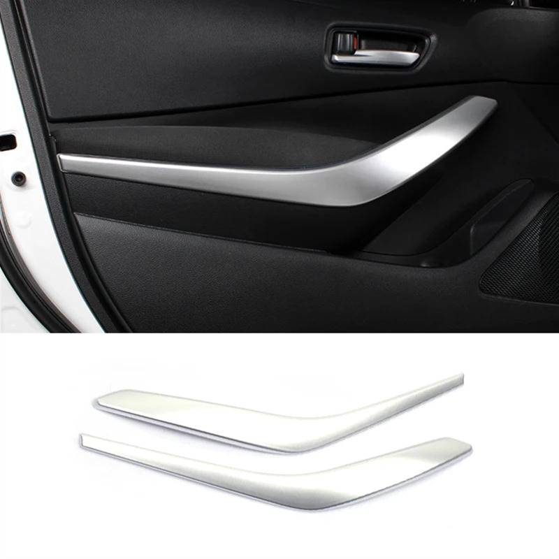 Aufkleber Abdeckung Cover Decal Trim Carbon Auto Tür Inner Griff Rahmen Trim Aufkleber Schutz Für Toyota Für Corolla E210 2019 2020 2021 2022 2023 Für Hybrid(Silber) von SCUASKJ