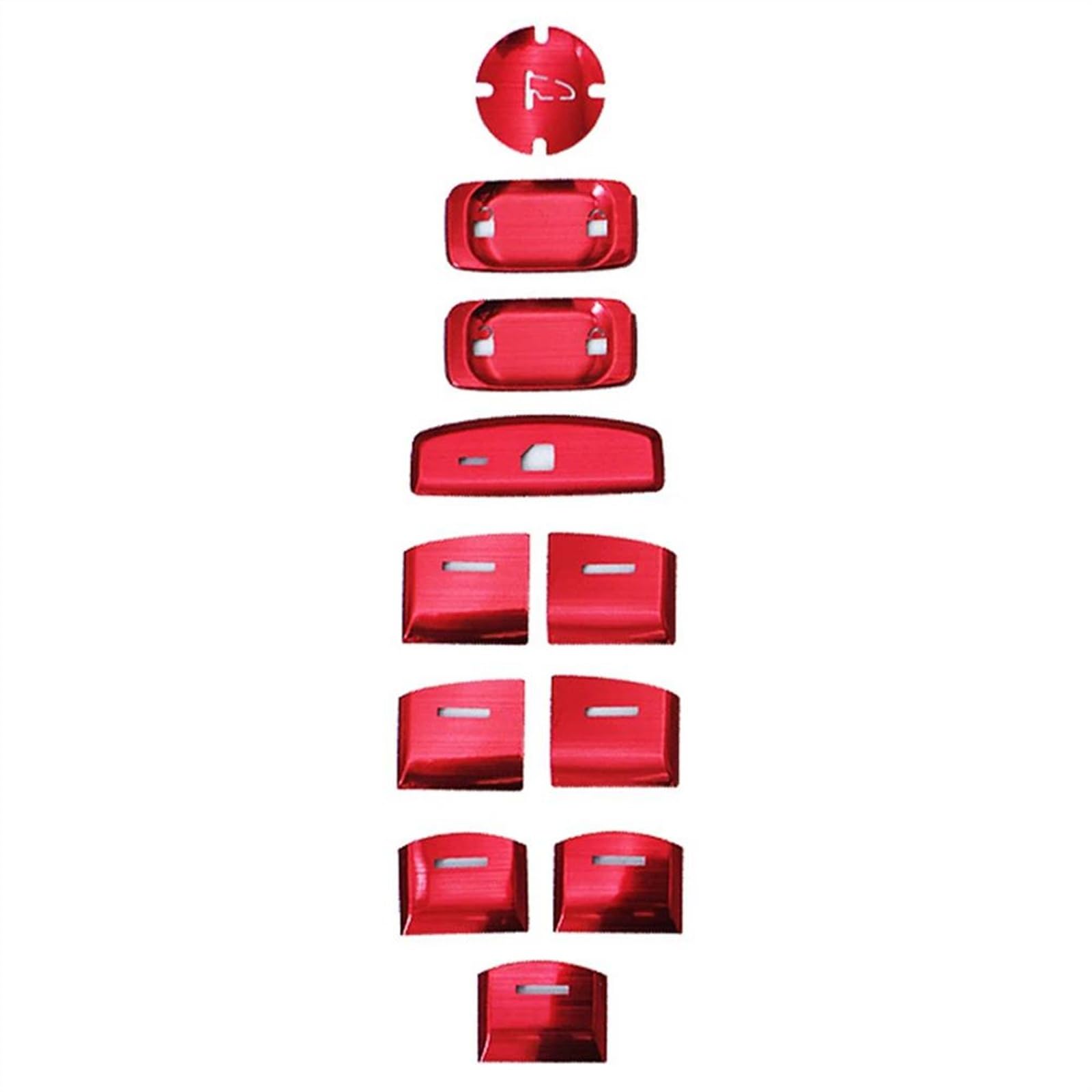 Aufkleber Abdeckung Cover Decal Trim Für Civic 10. 2016 2017 2018 2019 2020 11 Stück Auto-Innentür-Fensterheber-Schalter Pailletten-Deckel-Abdeckungs-Ordnung(Rot) von SCUASKJ