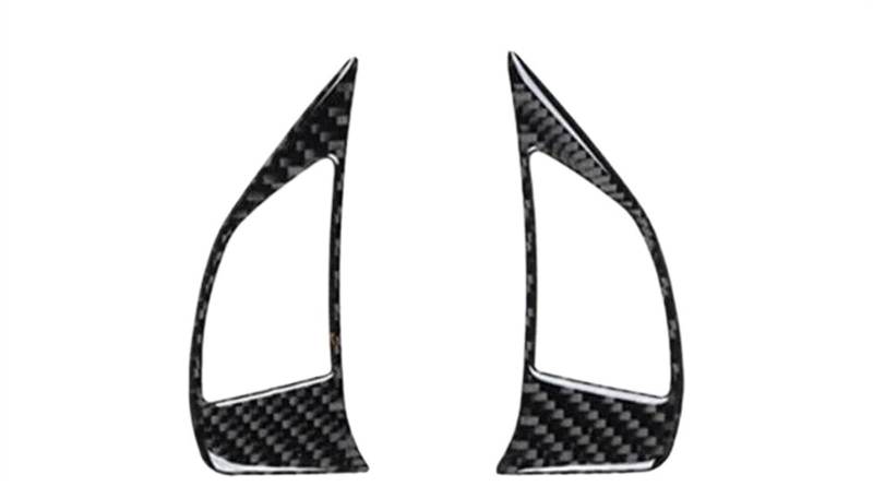 Aufkleber Abdeckung Cover Decal Trim Für FIAT 500 2012 2013 2014 2015 2PCS Carbon Fiber Schwarz Auto Lenkrad Taste Abdeckung Trim Auto Innen Dekoration Trim von SCUASKJ