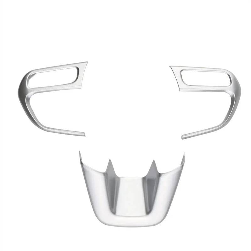 Aufkleber Abdeckung Cover Decal Trim Für Jeep Für Compass 2017 2018 2019 2020 Für Jeep Für Renegade 2015 2016-2021 Lenkrad Trim Aufkleber Auto Innen Dekoration(Silber) von SCUASKJ