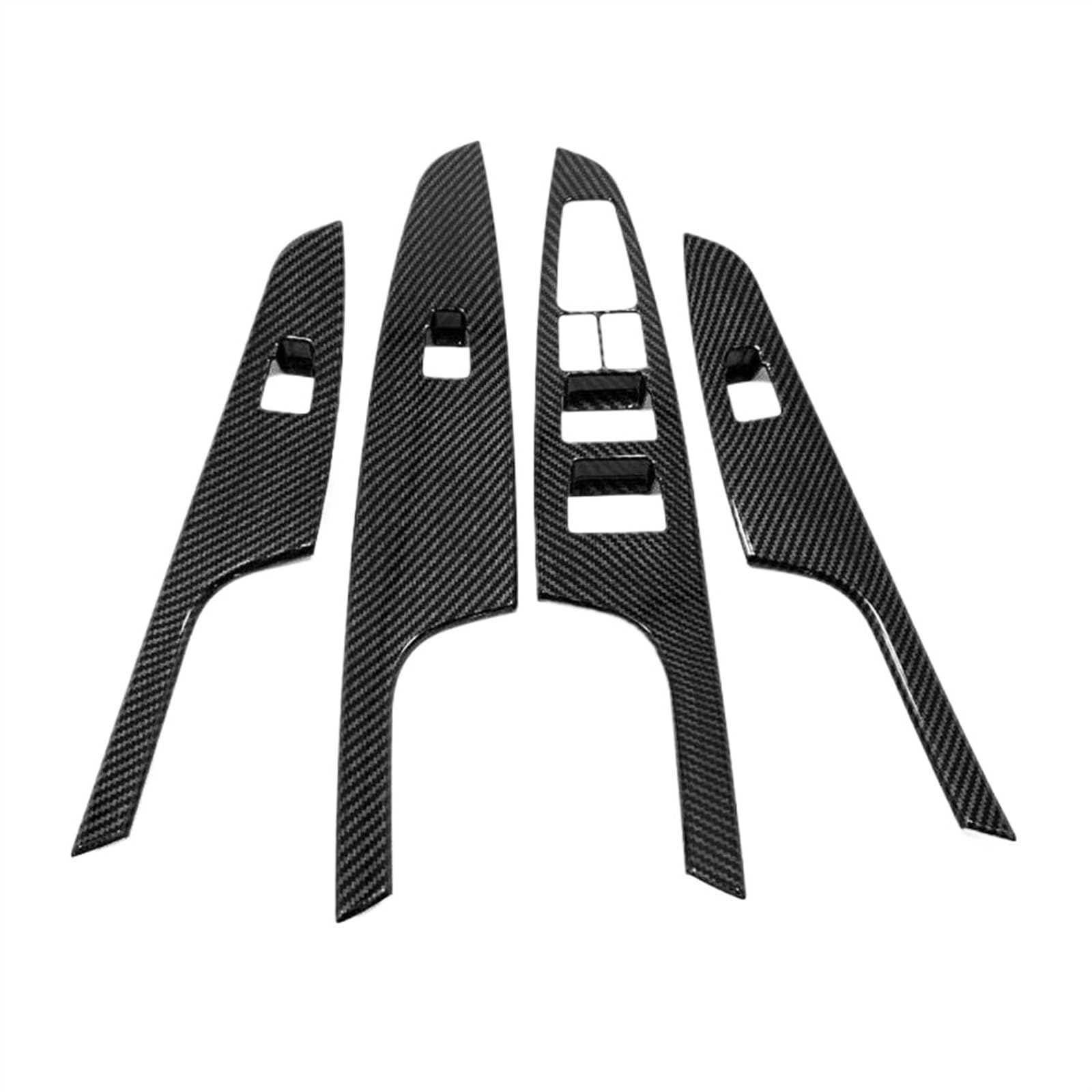 Aufkleber Abdeckung Cover Decal Trim Innen Innen Tür Griff Panel Surround Fenster Lift Schalter Molding Cover Kit Trim Für Hyundai Für Tucson 2016 2017 2018 2019 2020(ABS Carbon Fiber) von SCUASKJ