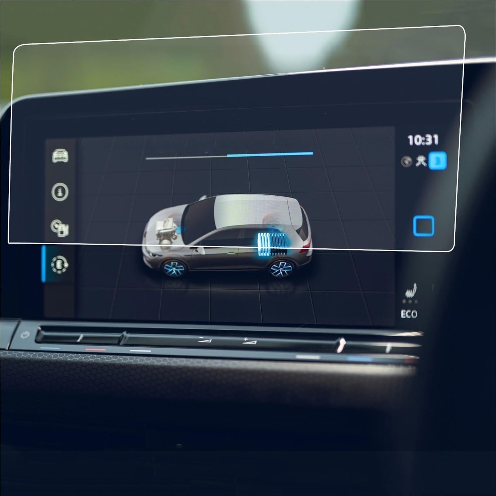 Auto Displayschutzfolie 10,1 Zoll GPS-Navigation Und Instrumentenbildschirm Gehärteter Glasschutzfilm Für VW Für Golf 2020 2021 2022 GPS Schutzfolie(GPS 10.1) von SCUASKJ