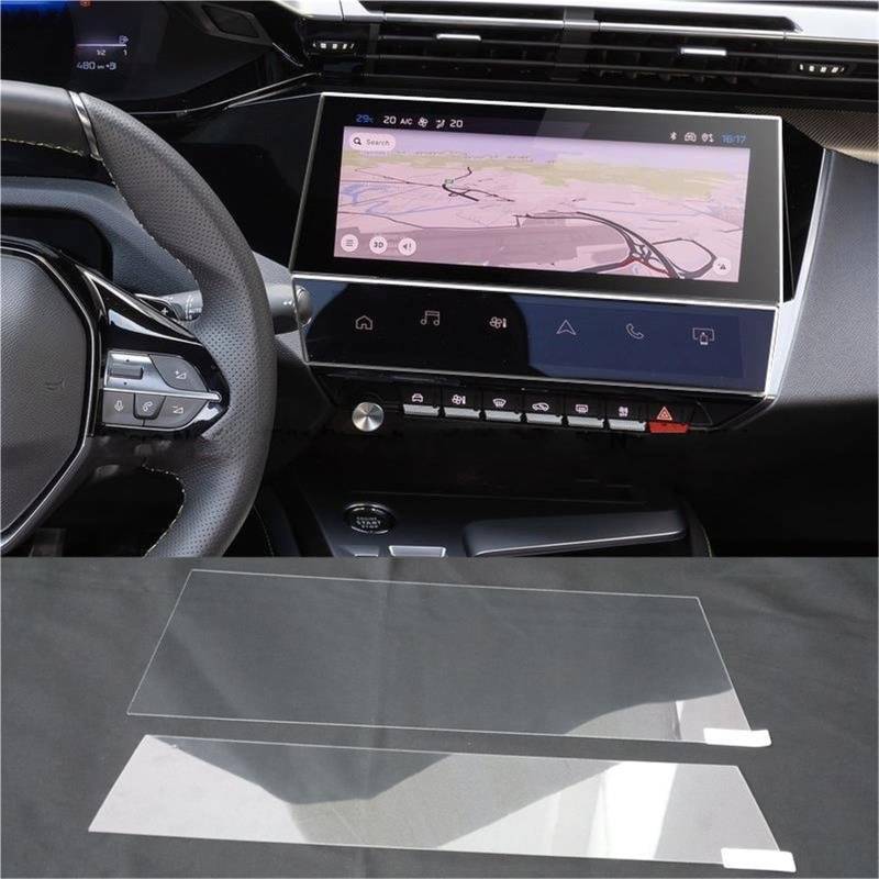 Auto Displayschutzfolie 10 Zoll Auto GPS Navigation Film LCD Bildschirm Film Gehärtetem Glas Screen Protector Für Peugeot 308 408 Für GT Für Hybrid 2023 GPS Schutzfolie(GPS-air Protector) von SCUASKJ