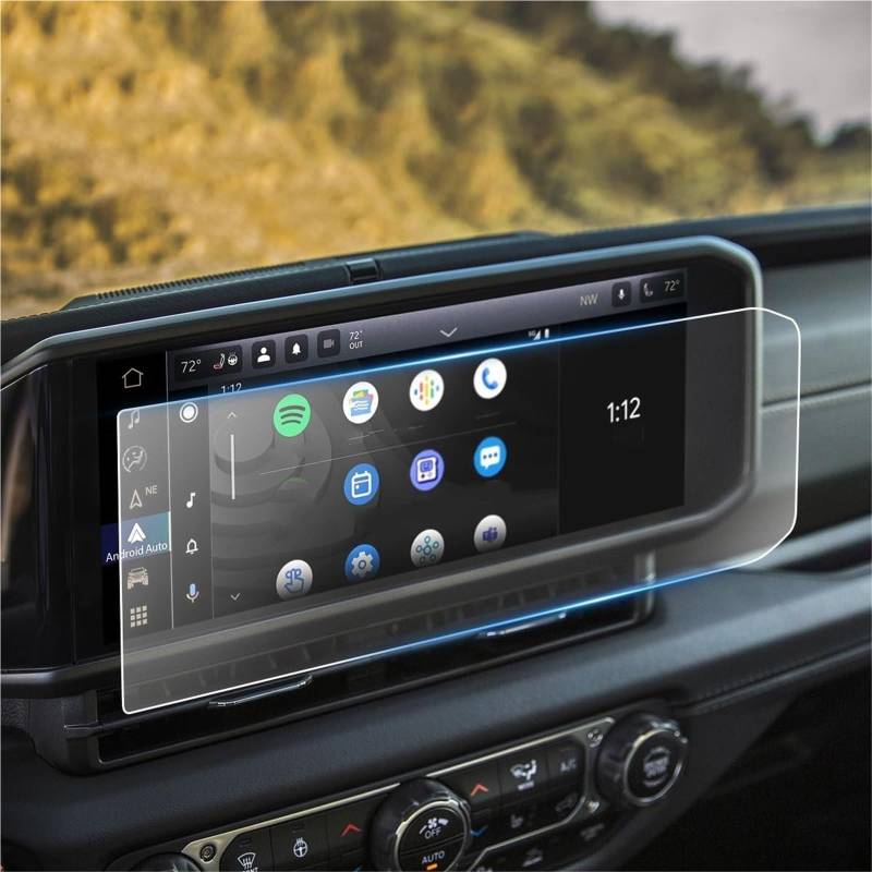 Auto Displayschutzfolie 12,3 Zoll Displayschutzfolie Aus Gehärtetem Glas Für Navigation, Touchscreen-Schutz Für Jeep Für Wrangler Für Gladiator 2024 GPS Schutzfolie von SCUASKJ