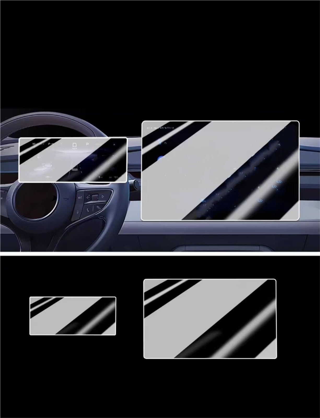 Auto Displayschutzfolie 12,8 Zoll Auto GPS Navigation Schutzfolie LCD Bildschirm Film Gehärtetem Glas Schutzfolie Für BYD Für Shark 2025 2024 GPS Schutzfolie(GPS and Dashboard) von SCUASKJ
