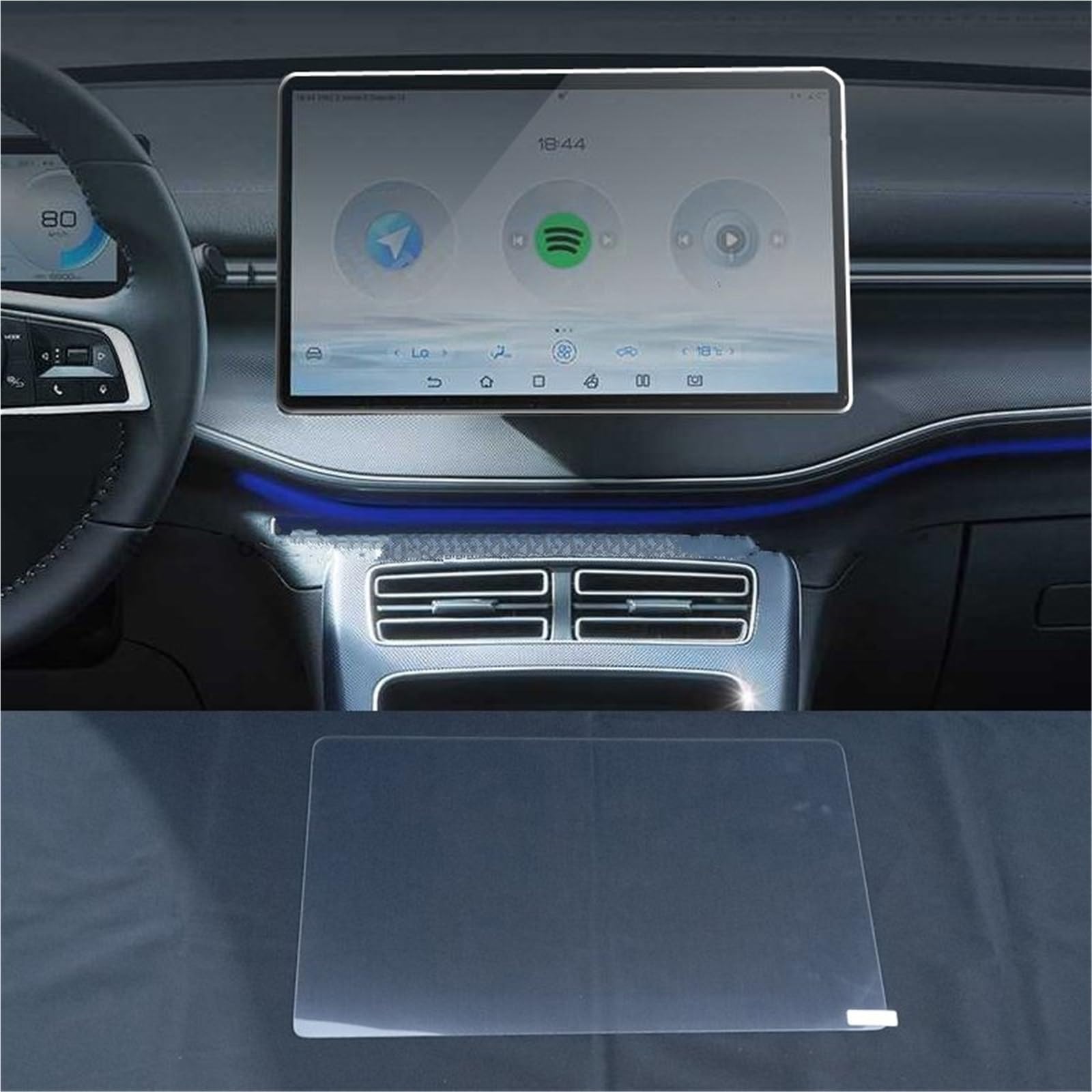 Auto Displayschutzfolie 12,8 Zoll Auto GPS Navigation Schutzfolie LCD Bildschirm Schutzfolie Gehärtetem Glas Für BYD Für King Für DM-i Für Chazor 2024 GPS Schutzfolie(12.8inch) von SCUASKJ