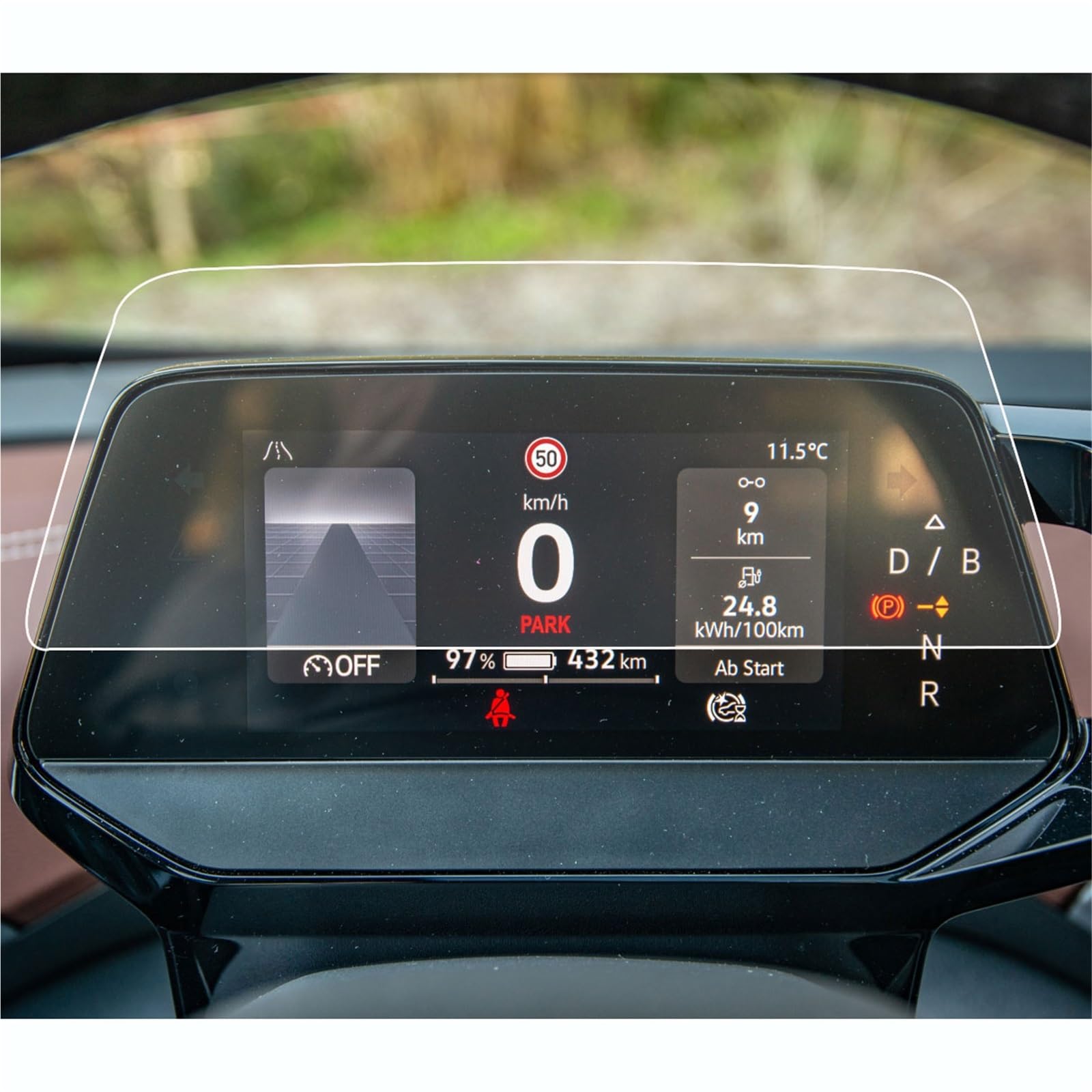 Auto Displayschutzfolie 12 Zoll Infotainment-Bildschirm Autoradio GPS-Navigation Gehärtetem Glas Schutzfolie Für VW Für ID.5 2022 2023 GPS Schutzfolie(Speedometer) von SCUASKJ