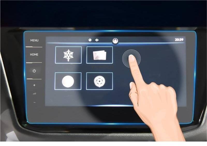 Auto Displayschutzfolie 9,2 Zoll Gehärtetes Glas Auto Navigation Displayschutzfolie LCD Touch Display Filmschutz Für VW Für Tiguan X 2020 GPS Schutzfolie von SCUASKJ
