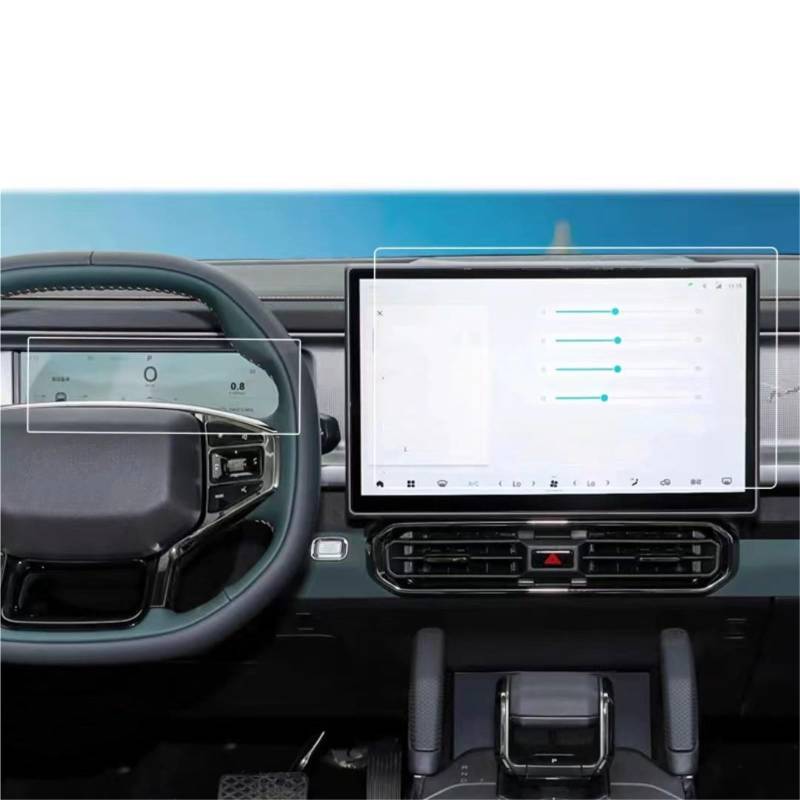 Auto Displayschutzfolie Auto 15,6 Zoll GPS Navigation Center Touch Und Dashboard Gehärtetem Glas Screen Protector Film Für Jetour Für Traveller T2 2024 2023 GPS Schutzfolie(Dashboard and GPS) von SCUASKJ