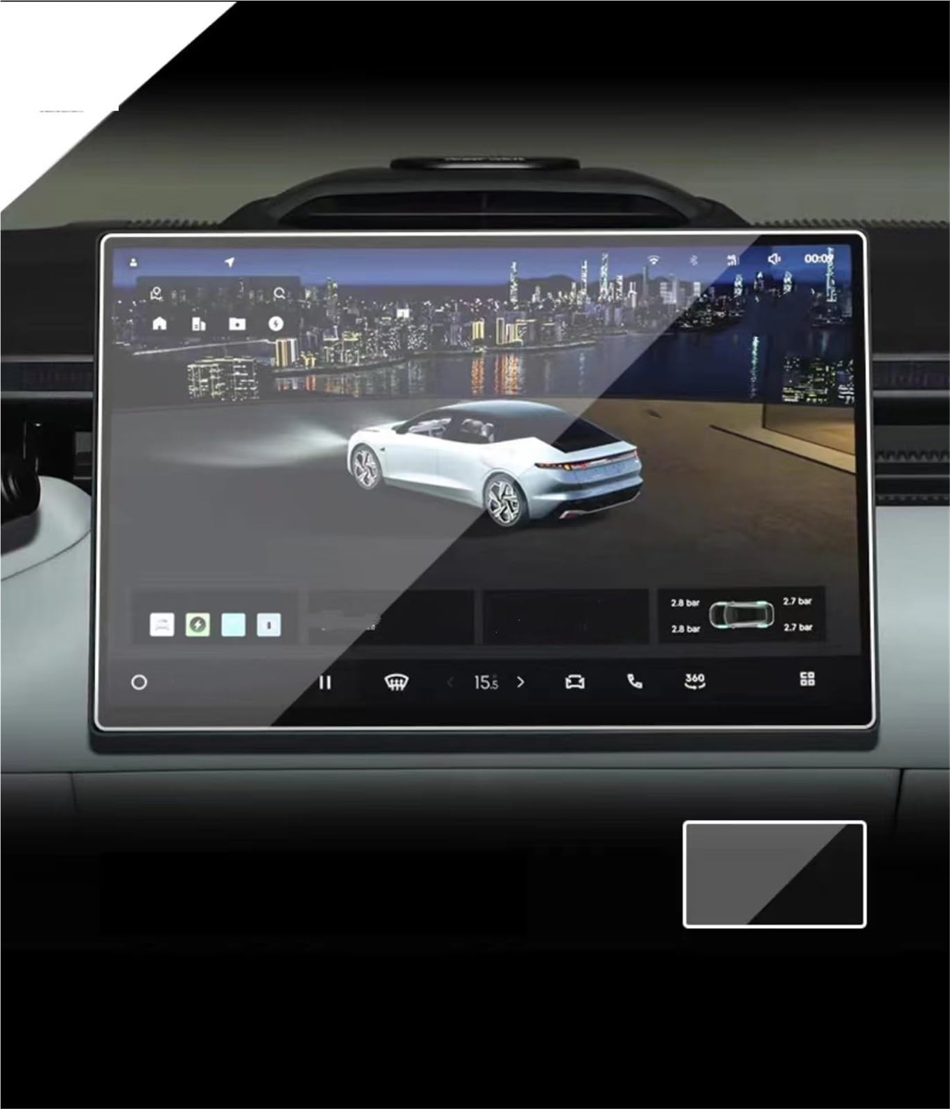 Auto Displayschutzfolie Auto GPS Navigation Center Touch Und Dashboard Gehärtetem Glas Screen Protector Film Für Leapmotor Für C16 2024 GPS Schutzfolie(GPS) von SCUASKJ