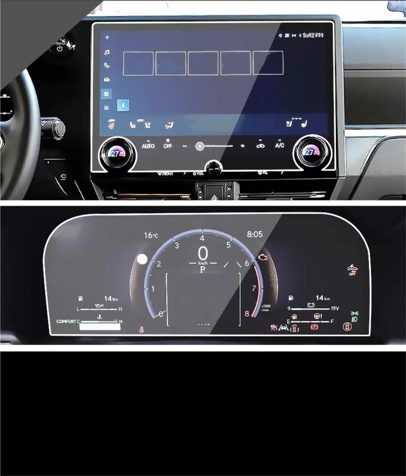 Auto Displayschutzfolie Auto GPS Navigation Center Touch Und Dashboard Gehärtetem Glas Screen Protector Film Für Lexus Für GX 2024 GPS Schutzfolie(Dashboard and GPS) von SCUASKJ