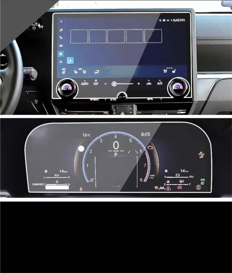Auto Displayschutzfolie Auto GPS Navigation Center Touch Und Dashboard Gehärtetem Glas Screen Protector Film Für Lexus Für GX 2024 GPS Schutzfolie(Dashboard and GPS) von SCUASKJ