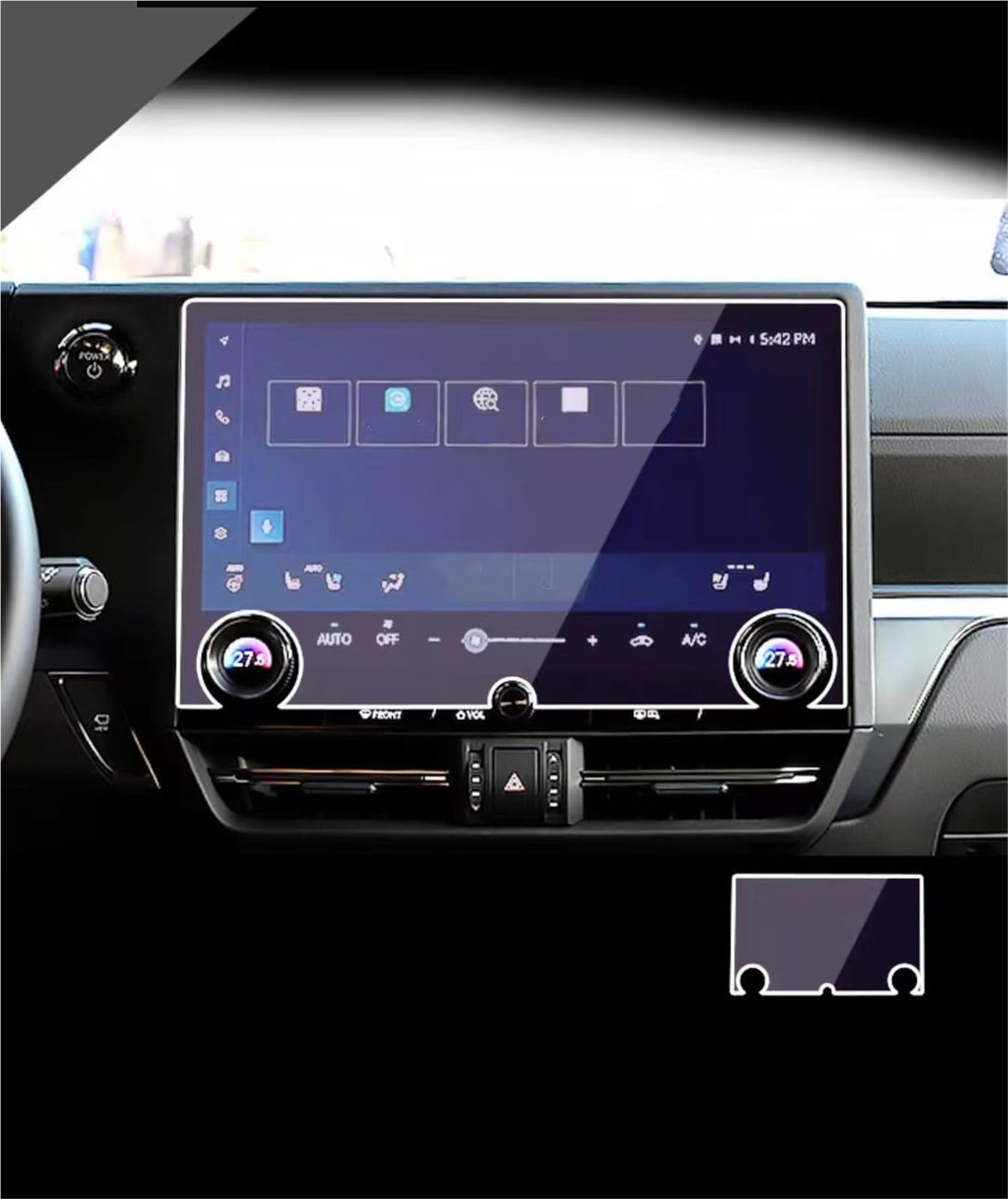 Auto Displayschutzfolie Auto GPS Navigation Center Touch Und Dashboard Gehärtetem Glas Screen Protector Film Für Lexus Für GX 2024 GPS Schutzfolie(GPS) von SCUASKJ
