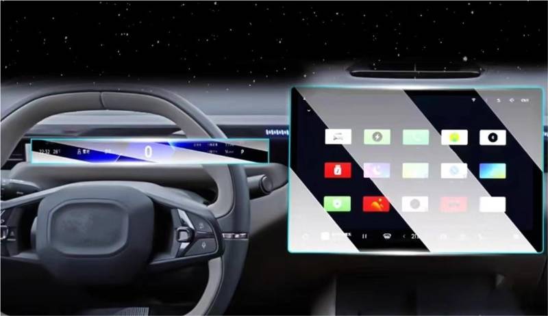 Auto Displayschutzfolie Auto GPS Navigation Center Touch Und Dashboard Gehärtetem Glas Screen Protector Film Für Lynk & Co Für Z10 2024 GPS Schutzfolie(Dashboard and GPS) von SCUASKJ