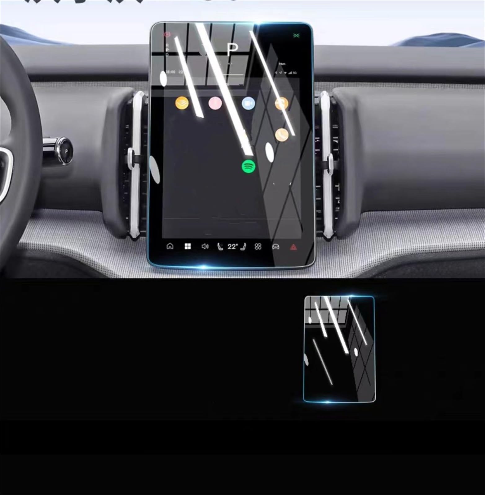Auto Displayschutzfolie Auto GPS Navigation Center Touch Und Dashboard Gehärtetem Glas Screen Protector Film Für Volvo Für EX30 2024 GPS Schutzfolie(GPS) von SCUASKJ