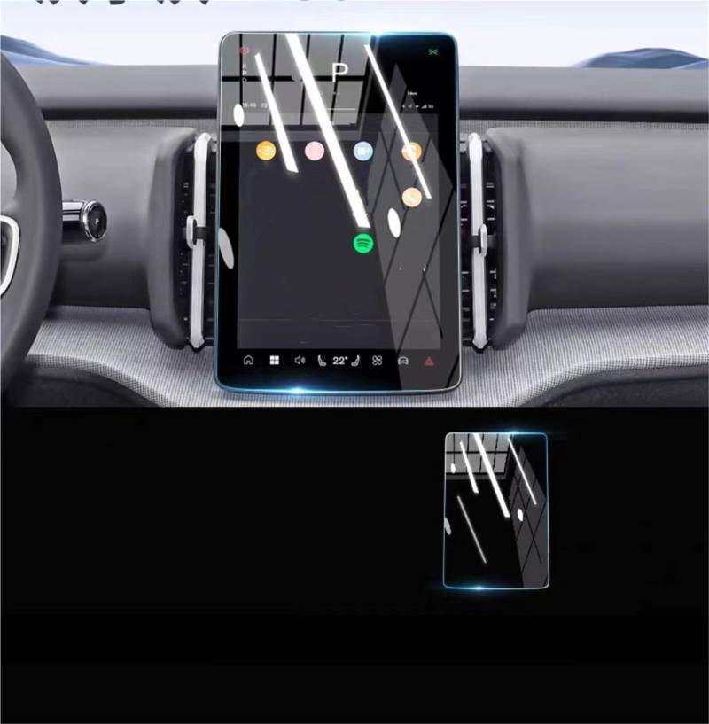Auto Displayschutzfolie Auto GPS Navigation Center Touch Und Dashboard Gehärtetem Glas Screen Protector Film Für Volvo Für EX30 2024 GPS Schutzfolie(GPS) von SCUASKJ