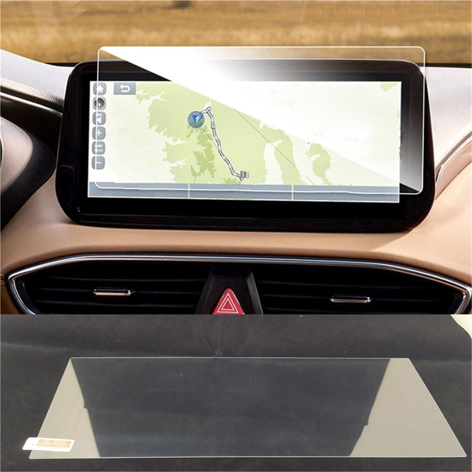 Auto Displayschutzfolie Auto-Infotainment-Radio GPS-Konsole Navigation Gehärtetem Glas Screen Protector Für Hyundai Für Santa Fe 2021-2022 GPS Schutzfolie(10.25 inch) von SCUASKJ