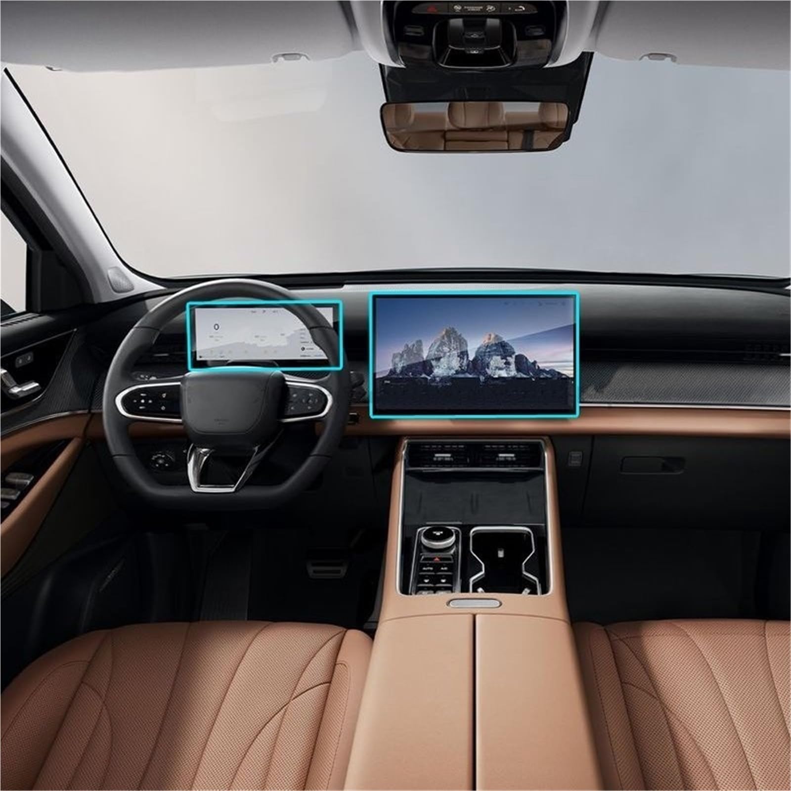 Auto Displayschutzfolie Auto LCD Touchscreen Navigation GPS Schutz Und Dashboard Zubehör Gehärtetem Glas Film Für TIGGO 9 2024 2025 GPS Schutzfolie(Dashboard and GPS) von SCUASKJ