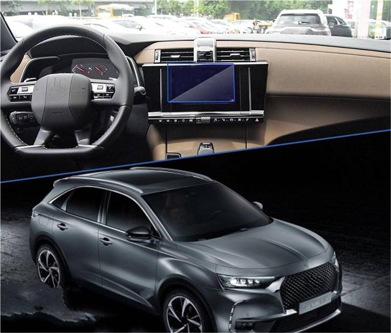 Auto Displayschutzfolie Auto-Navigation GPS Film Touch Full Screen Protector Gehärtetem Glas Für Citroen Für DS7 2018 2019 2020 GPS Schutzfolie von SCUASKJ