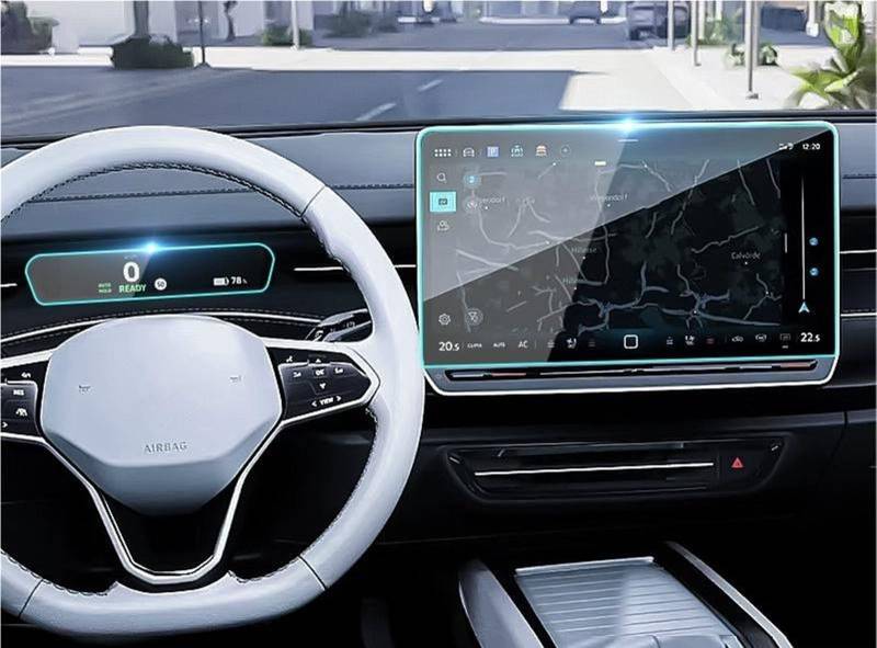 Auto Displayschutzfolie Autoinnenraum Mittelkonsole Touchscreen Navigator Geschwindigkeitsmesser Glas Gehärteter Film Schutzfolie Für VW Für ID7 Für ID.7 2023 GPS Schutzfolie(GPS and Dashboard) von SCUASKJ