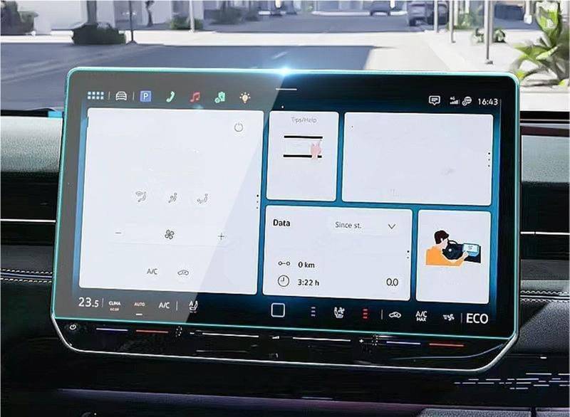 Auto Displayschutzfolie Autoinnenraum Mittelkonsole Touchscreen Navigator Geschwindigkeitsmesser Glas Gehärteter Film Schutzfolie Für VW Für ID7 Für ID.7 2023 GPS Schutzfolie(Navigation) von SCUASKJ