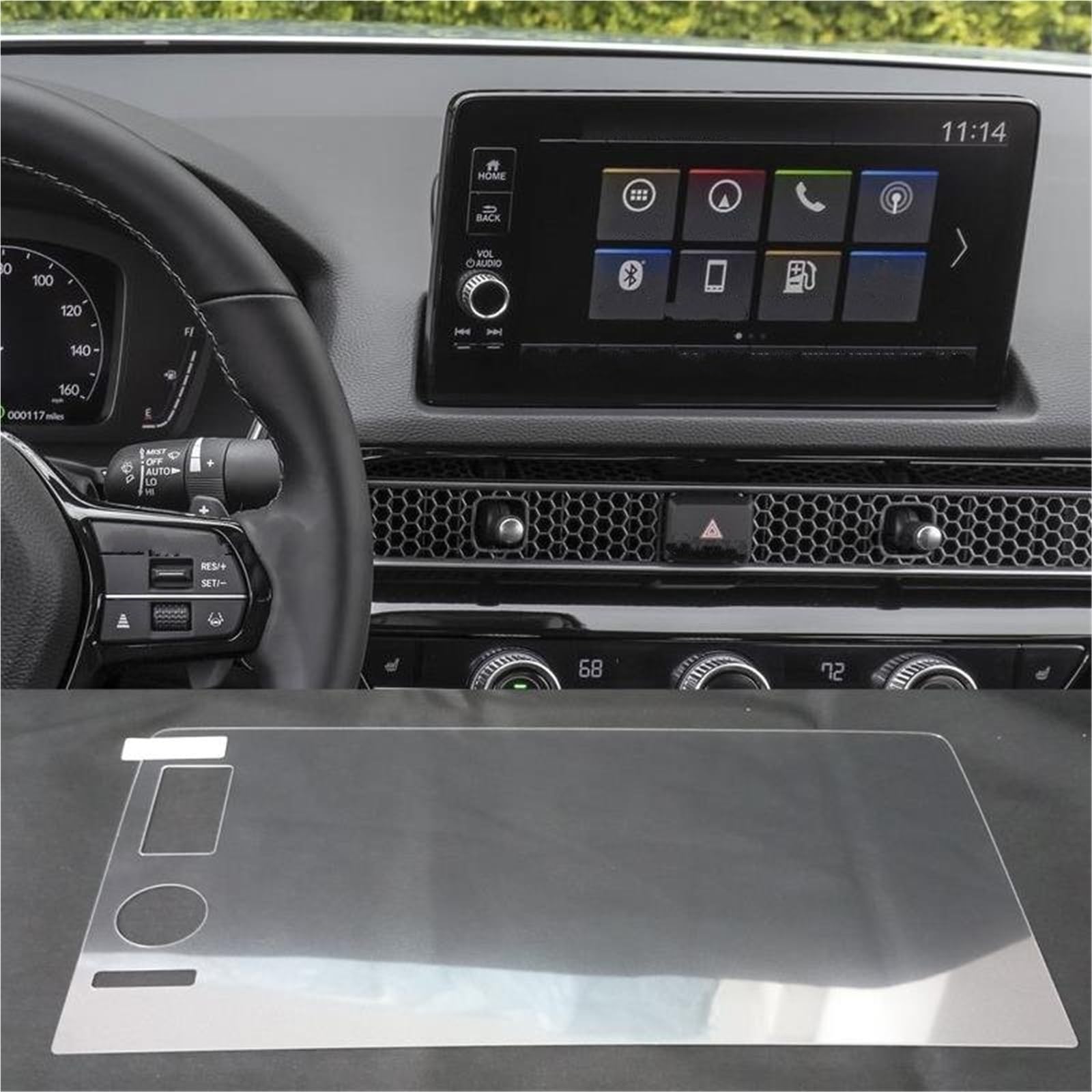 Auto Displayschutzfolie Autoradio GPS Navigation Displayschutzfolie Innenausstattung Gehärtetem Glas Film Für Civic 2025 GPS Schutzfolie(9 inch) von SCUASKJ