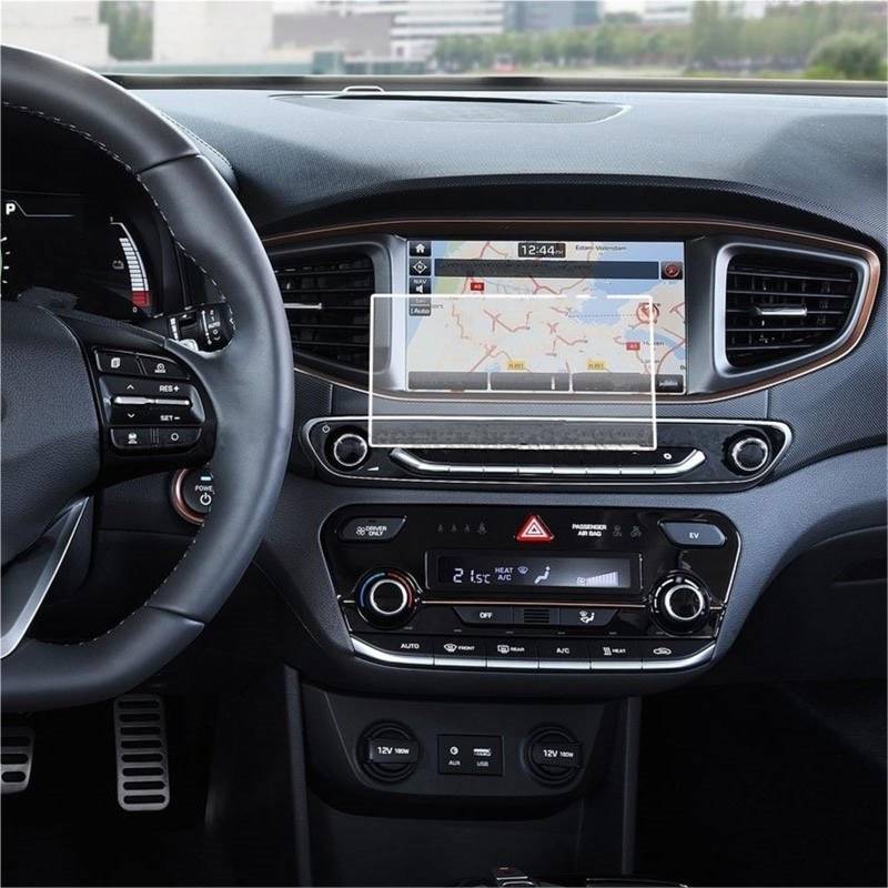 Auto Displayschutzfolie Autoradio GPS-Navigation Innenausstattung Kratzfestes Zubehör Displayschutz Aus Gehärtetem Glas Für Hyundai Für Ioniq 2017 2018 2019 GPS Schutzfolie von SCUASKJ