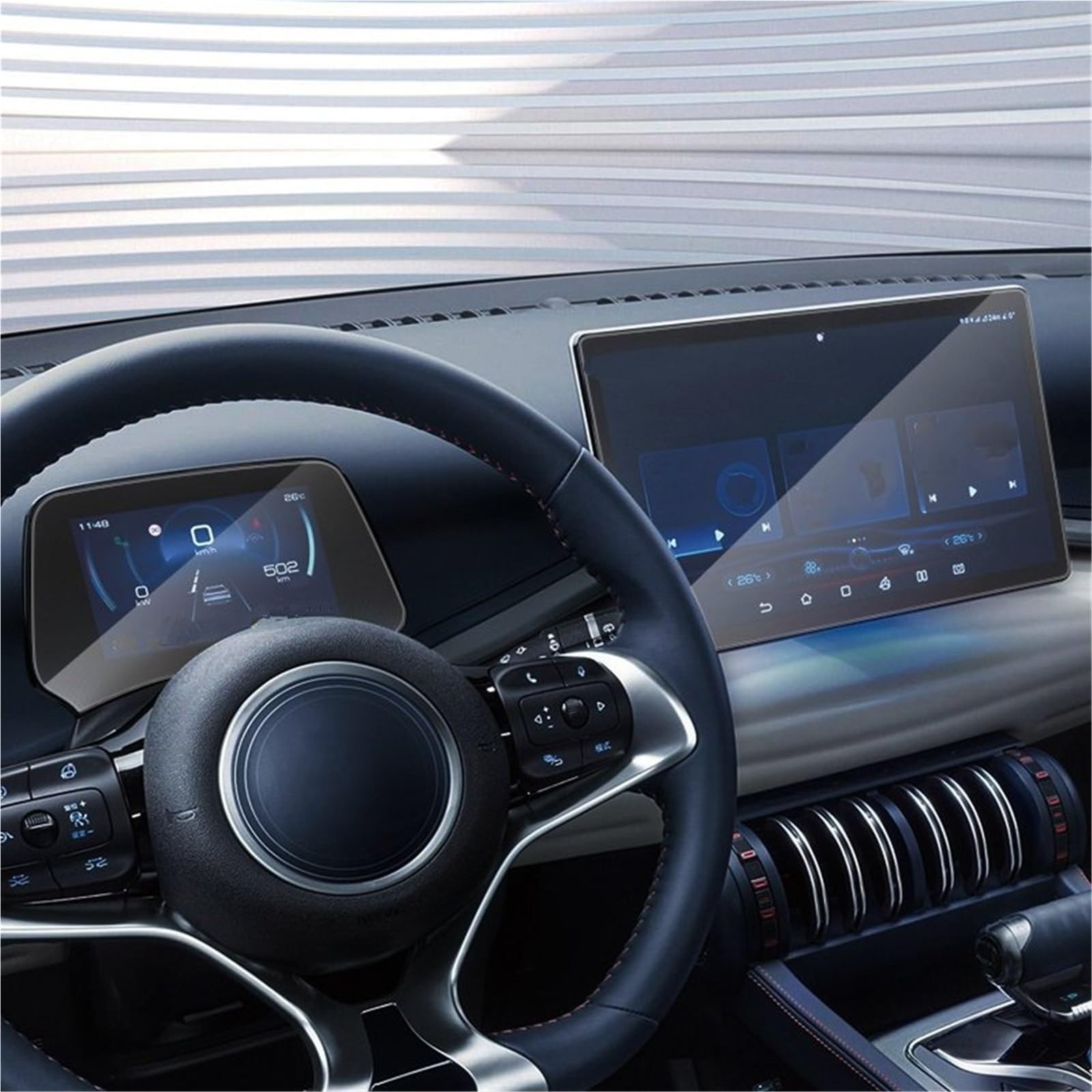 Auto Displayschutzfolie Für BYD Für Atto 3 2022 2023 Auto Gehärtetem Glas Film Center Control Touchscreen Navigation Screen Protector GPS Schutzfolie(12.8inch GPS Film) von SCUASKJ