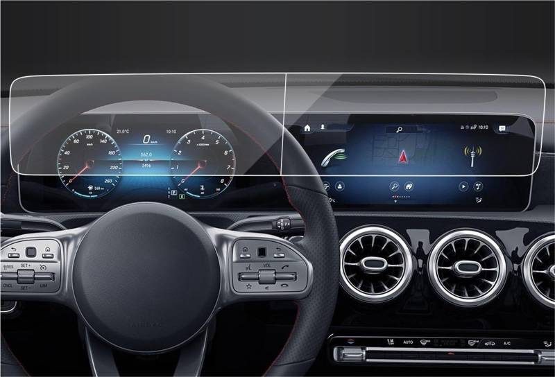 Auto Displayschutzfolie Für Benz Für Cla 2023 Autozubehör Aufkleber Displayschutzfolie Navigator Display Schutzfolie Aus Gehärtetem Glas GPS Schutzfolie(HD Left-Hand Drive) von SCUASKJ