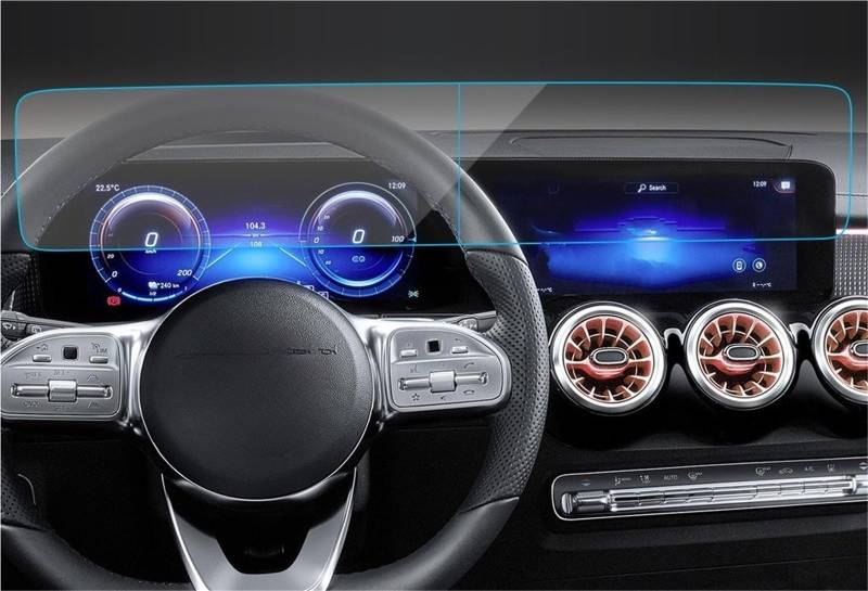 Auto Displayschutzfolie Für Benz Für EQB 2023 Autoaufkleber Displayschutzfolie Navigator Display Schutzfolie Aus Gehärtetem Glas GPS Schutzfolie(Blue Left-Hand Drive) von SCUASKJ