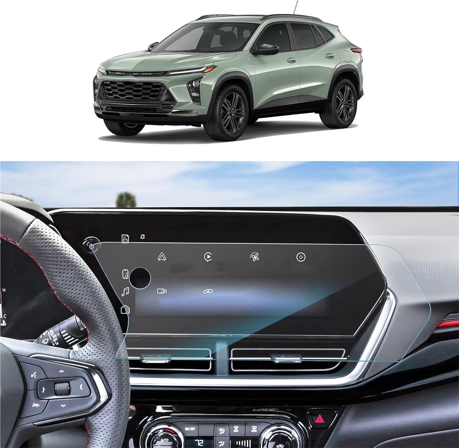 Auto Displayschutzfolie Für Chevrolet Für Trax 2024 Gehärtetem Glas Screen Protector 11 Zoll GPS Zubehör Bildschirm Abdeckung GPS Schutzfolie von SCUASKJ