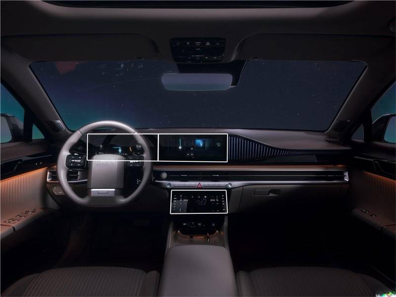 Auto Displayschutzfolie Für Hyundai Für Grandeur 2023 2024 Autoradio GPS-Navigation Innenausstattung 3PCS PET-Displayschutzfolie GPS Schutzfolie von SCUASKJ