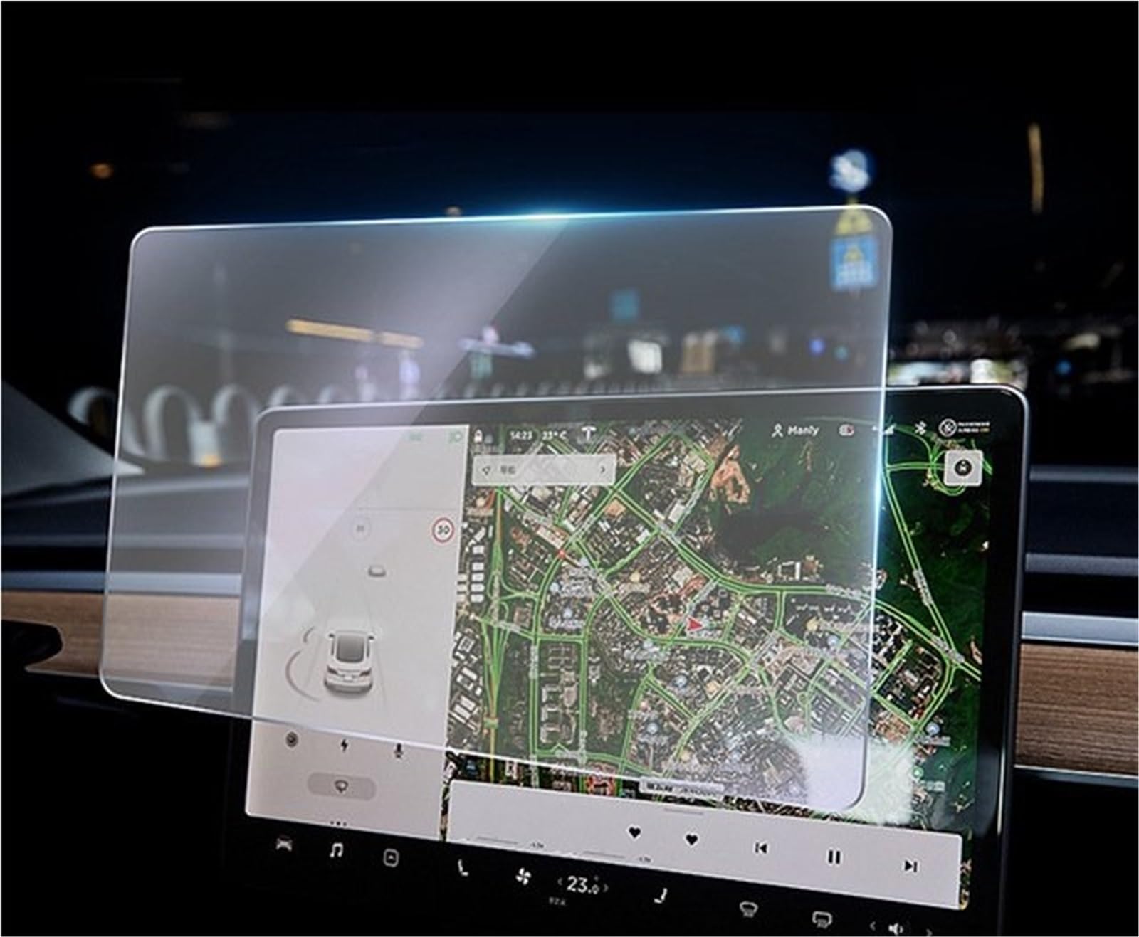 Auto Displayschutzfolie Für Tesla Für Modell 3 2021 15" Center Screen Gehärtetem Glas Touchscreen Protector Film Screen Protecto GPS Schutzfolie von SCUASKJ