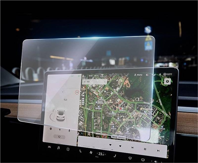 Auto Displayschutzfolie Für Tesla Für Modell 3 2021 15" Center Screen Gehärtetem Glas Touchscreen Protector Film Screen Protecto GPS Schutzfolie von SCUASKJ