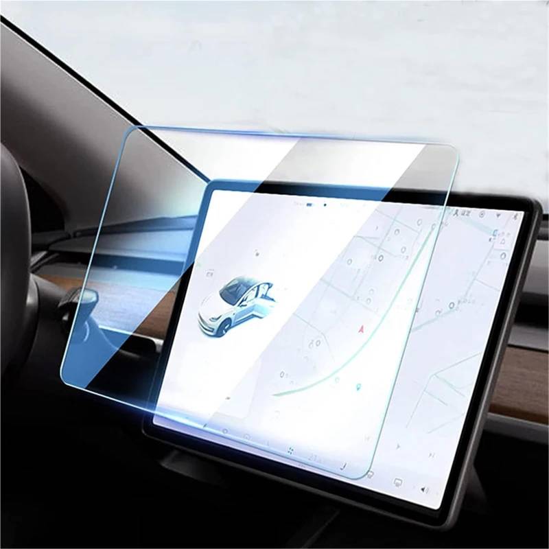 Auto Displayschutzfolie Für Tesla Für Modell 3 Y 15 Zoll Touch Screen Protector Center Control Screen Glas Film Gehärtetem Glas Definition GPS Schutzfolie(2 Pieces) von SCUASKJ