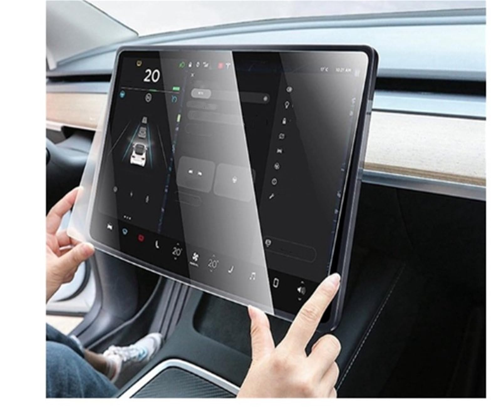 Auto Displayschutzfolie Für Tesla Für Modell 3 Y 2023 2022 2021 9H Matt Gehärtetes Glas Displayschutzfolie Center Control Navigation Film GPS Schutzfolie(Matte) von SCUASKJ