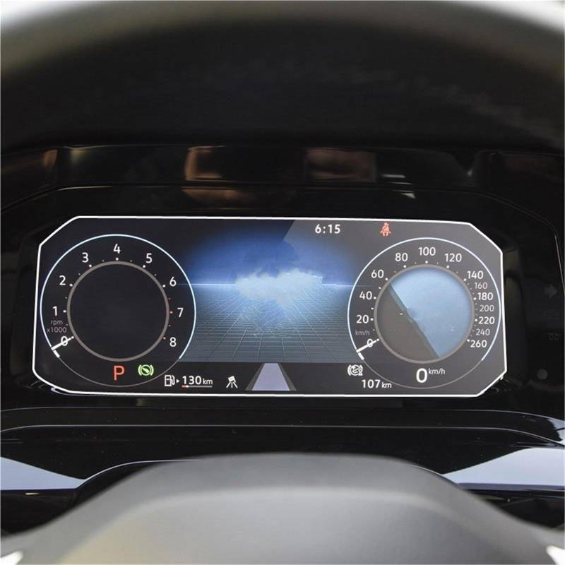 Auto Displayschutzfolie Für VW Für Golf 8 2021 Dashboard Auto Navigtion Gehärtetem Glas LCD Screen Schutz Film Aufkleber Schutz GPS Schutzfolie(Instrument Glass) von SCUASKJ