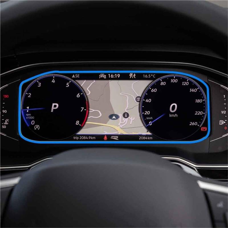 Auto Displayschutzfolie Für VW Für Taigo 2022 GPS Center Screen Auto Innen Aufkleber Zubehör 8 Zoll Gehärtetem Glas Screen Protector Film GPS Schutzfolie(Instrument) von SCUASKJ